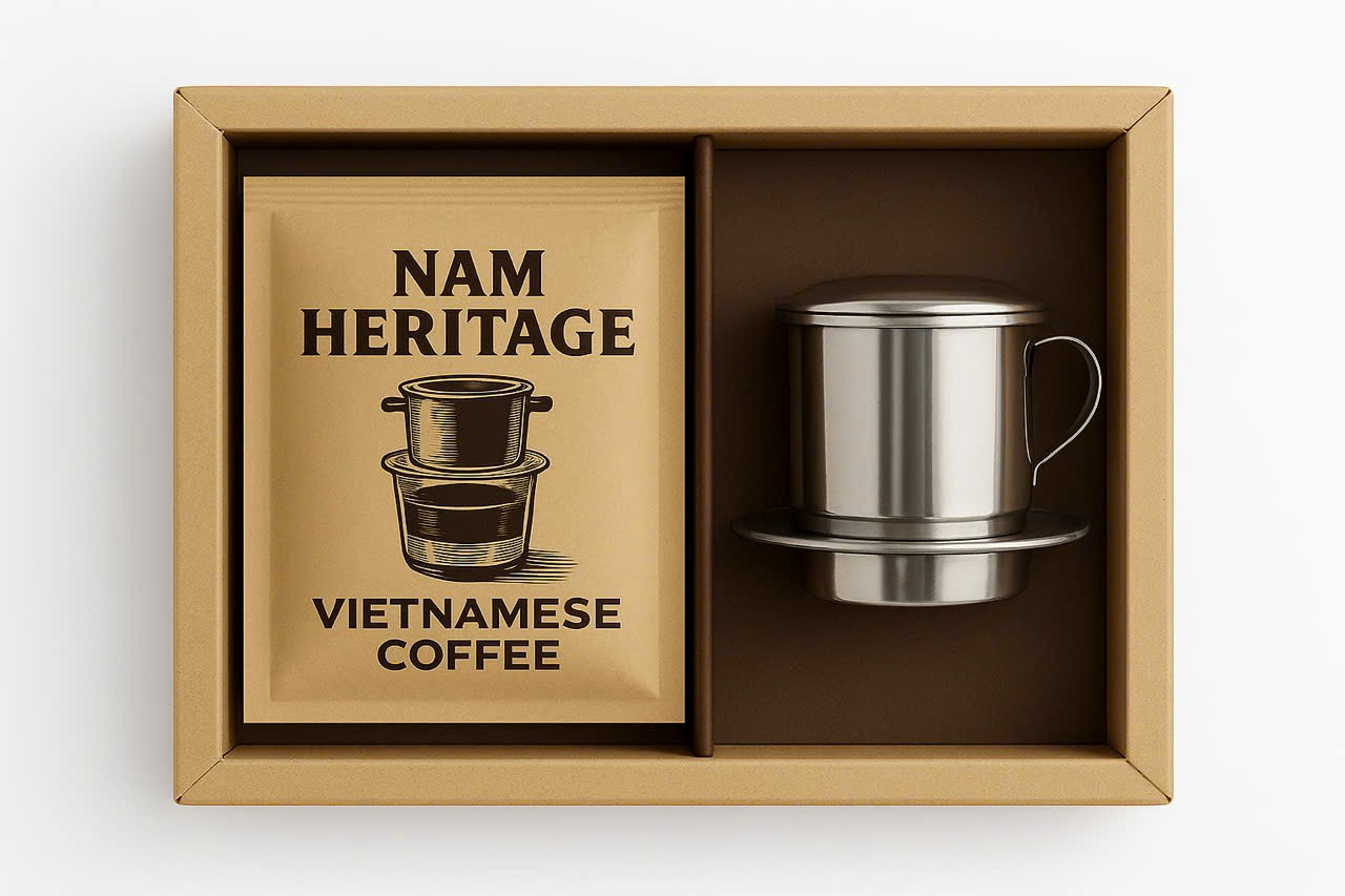 KOFIX Stainless Phin 304 & Nam Heritage 25g Gift Set